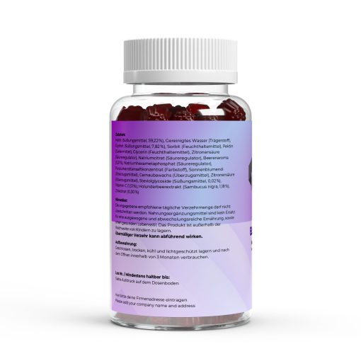 Elderberry + Vitamin C + Zink Gummies – 60 Stück - Nahrungsergänzungsmittel – Bild 3