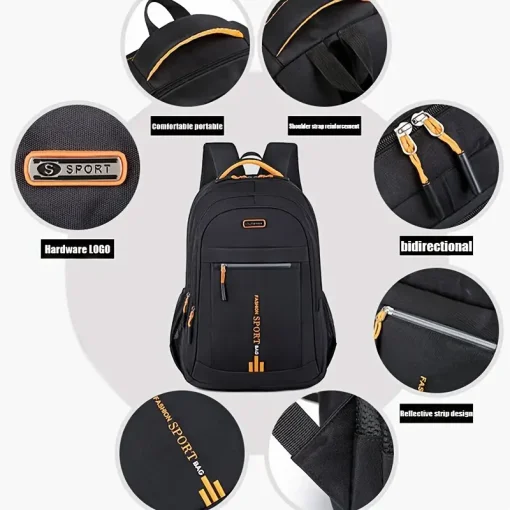 Rucksack aus Nylon mit großem Fassungsvermögen - Reise - Beruf - Schule – Bild 10