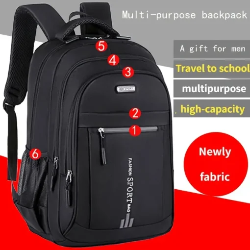 Rucksack aus Nylon mit großem Fassungsvermögen - Reise - Beruf - Schule – Bild 2