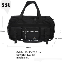 Sport-Reise und Fitnesstasche mit Rucksack in einem - 55 l – Bild 3